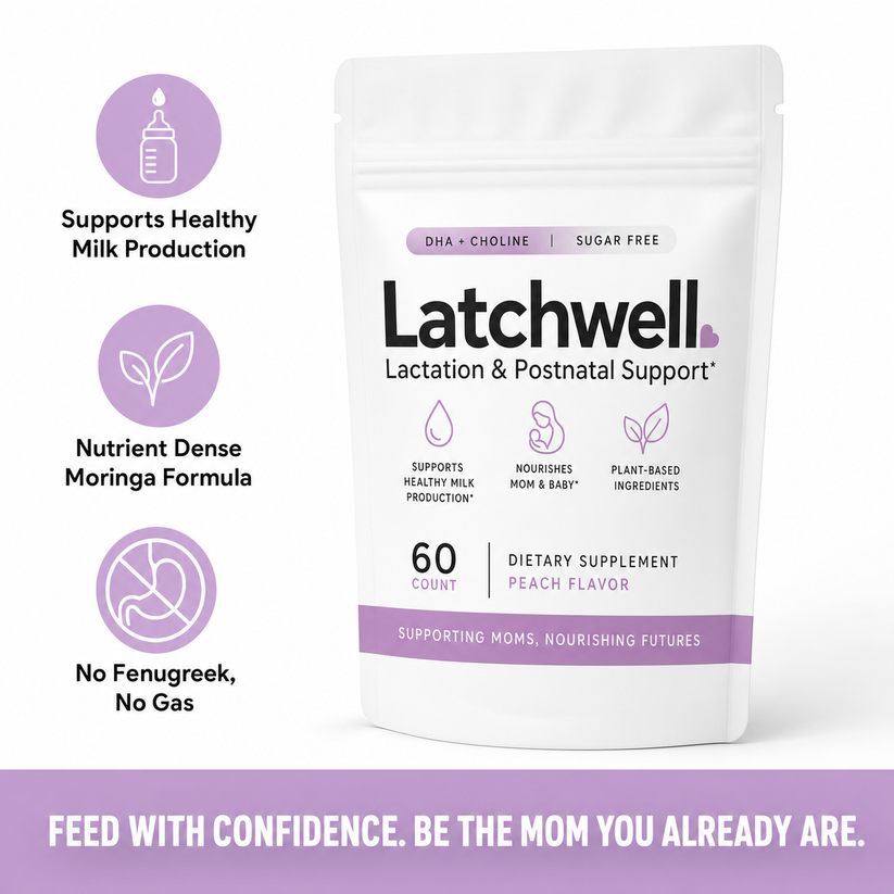 LatchWell Lactation Gummies bag with new gummy shape